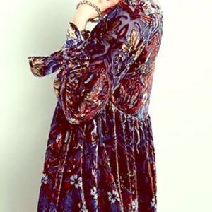 Free People Velvet Frock Mini-dress (needs repair)